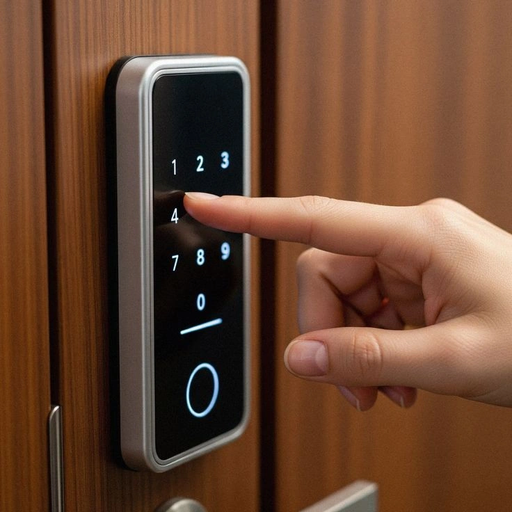 Smart Door Lock Installation an einer Haustür